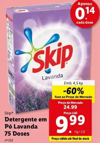 Lidl Skip Detergente em Pó Lavanda 75 Doses 4,5kg promoção