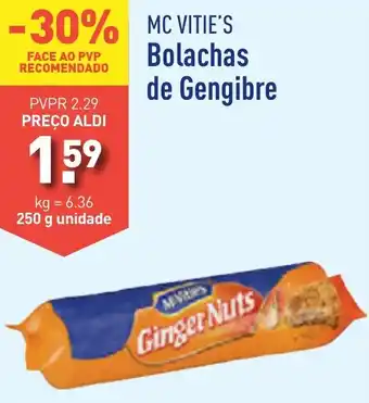 ALDI MCVITIE'S Bolachas de Gengibre 250g unidadde promoção