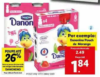 Lidl Danoninho Pouch de Morango promoção