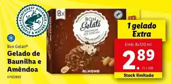 Lidl Bon Gelatil de Baunilha e Amêndoa 8x120ml promoção