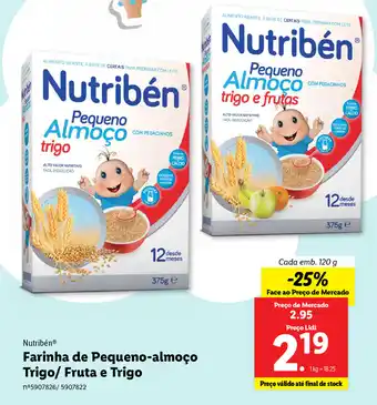 Lidl Nutribén Farinha Pequeno-almoço Trigo/Fruta e Trigo 120g promoção