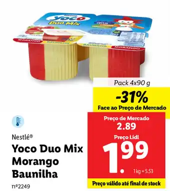 Nestlé Yoco Duo Mix Morango Baunilha 4 x 90g