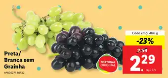 Lidl Preta/Branca sem Grainha 400g promoção