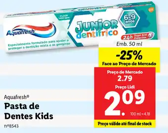Lidl Aquafresh Pasta de Dentes Kids 50ml promoção