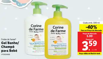 Lidl Corine de Farme Gel Banho/ Champó Bebé 500ml promoção
