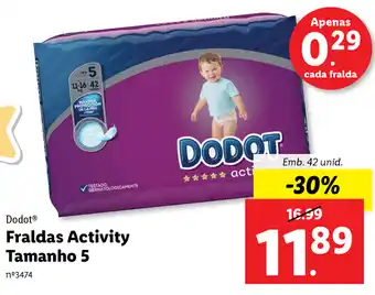 Lidl Dodot Fraldas Activity Tamanho 5 42 Unid promoção