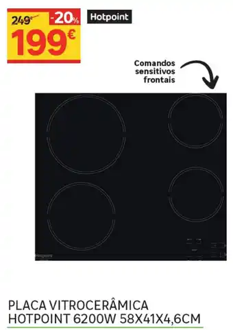 Placa Vitrocerâmica Hotpoint 6200W 58x41x4,6cm