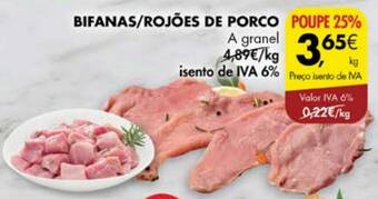 Pingo Doce BIFANAS/ROJÕES DE PORCO A granel kg promoção