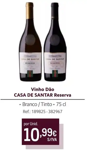 Makro Vinho Dão CASA DE SANTAR Reserva 75cl promoção