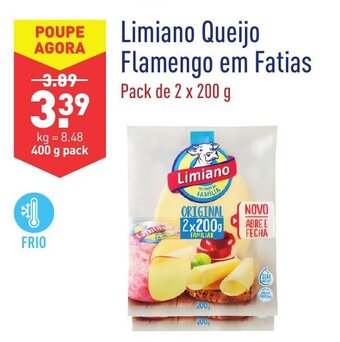 ALDI Limiano Queijo Flamengo em Fatias 2x200g promoção
