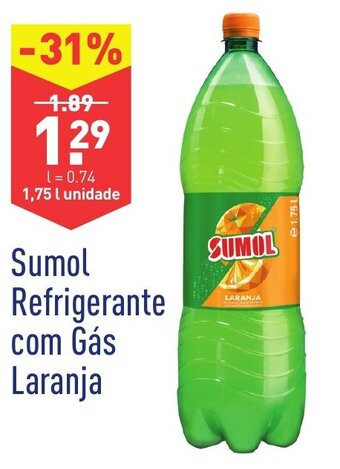 ALDI Sumol Refrigerante com Gás Laranja 1,75L promoção