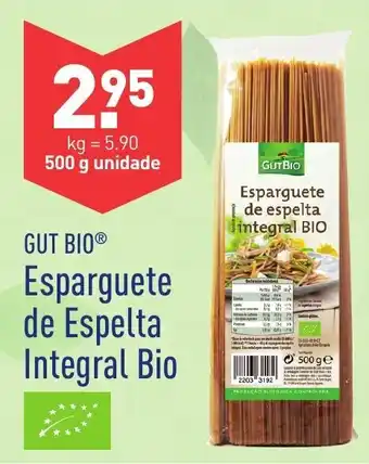 ALDI Gut Bio Esparguete de Espelta Integral Bio 500g promoção