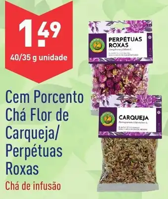 ALDI Cem Porcento Chá Flor de Carqueja/Perpétuas Roxas 40/35g promoção