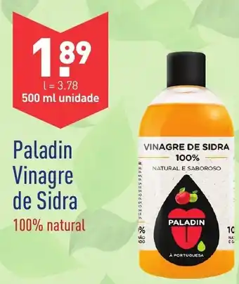 ALDI Paladin Vinagre de Sidra 100% Natural 500ml promoção