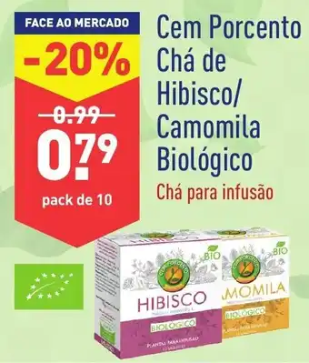 ALDI Cem Porcento Chá de Hibisco/Camomila Biológico promoção