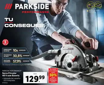 Lidl PARKSIDE PERFORMANCE Serra Circular 40 V sem Bateria promoção