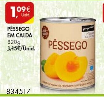 Pingo Doce Pêssego em Calda 820g promoção