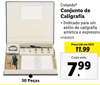 Lidl Crelando Conjunto de Caligrafia promoção
