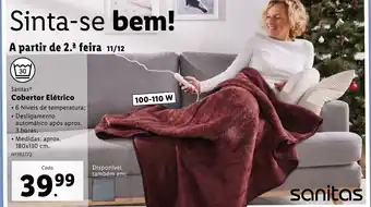 Lidl Sanitas Cobertor Elétrico promoção