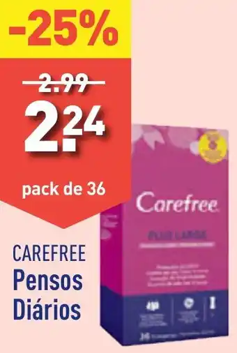 ALDI CAREFREE Pensos Diários pack de 36 promoção