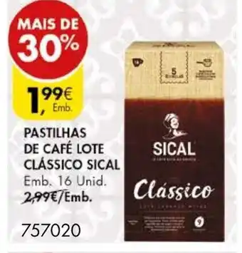 Pingo Doce Pastilhas de Café Lote Clássico Sical 16 Unid promoção