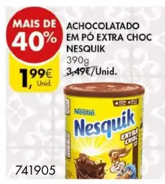 Pingo Doce Achocolatado en Pó Extra Choc Nesquik 390g promoção
