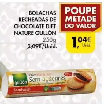 Pingo Doce Bolachas Recheadas de Chocolate Diet Nature Gullón 250g promoção