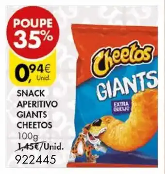Pingo Doce Snack Aperitivo Giants Cheetos 100g promoção