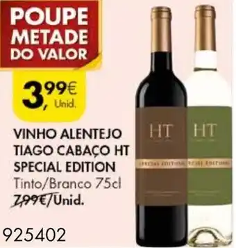 Pingo Doce Vinho Alentejo Tiago Cabaço HT Special Edition 75clc promoção