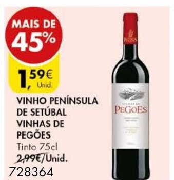 Pingo Doce Vinho Península de Setúbal Vinhas de Pegões 75cl promoção
