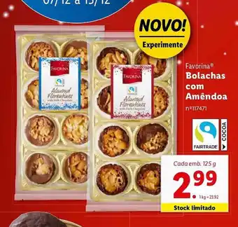 Lidl Favorina Bolachas com Amêndoa Cada emb. 125 g promoção
