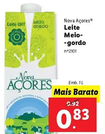 Nova Açores Leite Meio-gordo Emb. 1L