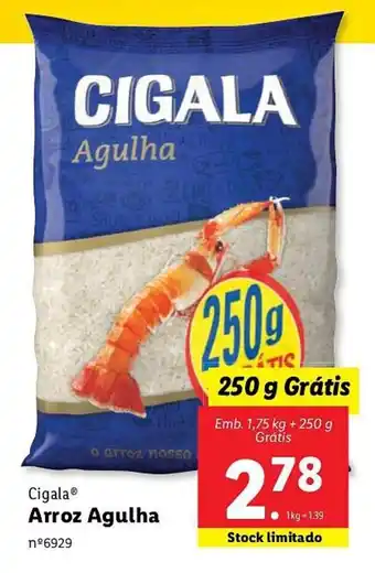 Lidl Cigala Arroz Agulha promoção