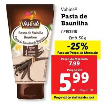 Lidl Vahiné Pasta de Baunilha Emb. 50 g promoção
