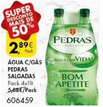 Pingo Doce Água C/Gás Pedras Salgadas Pack 4x1l promoção