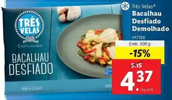 Lidl Três Velas Bacalhau Desfiado Demolhado promoção