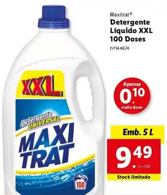 Lidl Maxitrat Detergente Líquido XXL 100 Doses promoção