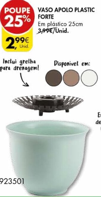 Pingo Doce Vaso Apolo Plastic Forte 25cm promoção