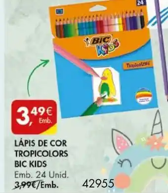 Pingo Doce Lápis de cor Tropicolors BIC Kids 24 Unid promoção