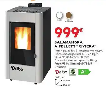 Bricomarché SALAMANDRA A PELLETS "RIVIERA" Potência: 13 kW promoção