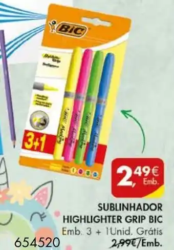 Pingo Doce Sublinhador Highlighter Grip BIC promoção