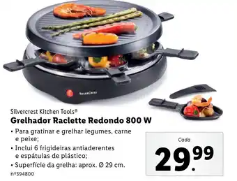 Lidl Silvercrest Kitchen Tools Grelhador Raclette Redondo 800 W promoção