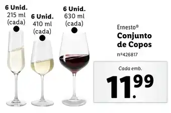 Lidl Ernesto Conjunto de Copos promoção