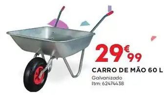 Bricomarché CARRO DE MÃO 60 L Galvanizado Itm: 62474438 promoção