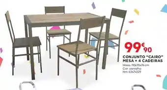 Bricomarché CONJUNTO "CAIRO" MESA + 4 CADEIRAS promoção