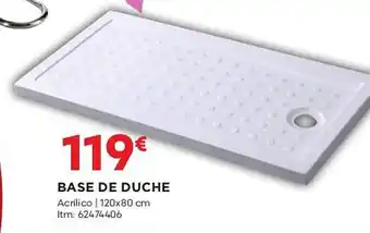 Bricomarché BASE DE DUCHE Acrílico | 120x80 cm Itm: 62474406 promoção