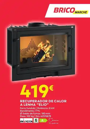 Bricomarché RECUPERADOR DE CALOR A LENHA "ELIO" promoção