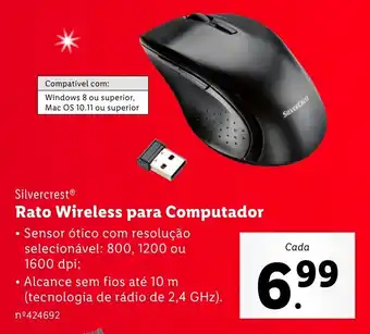 Lidl Silvercrest Rato Wireless para Computador promoção