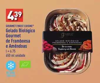 ALDI GOURMET FINEST CUISINE Gelado Biológico Gourmet de Framboesa e Amêndoas promoção