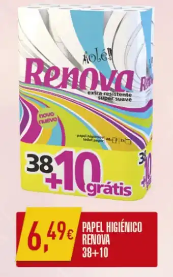PAPEL HIGIÉNICO RENOVA 38+10
